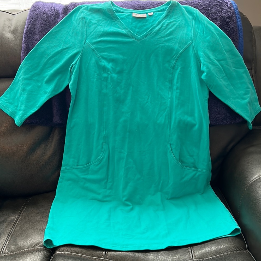 Blue lounge dress, size Large, brand is D&Co. Active